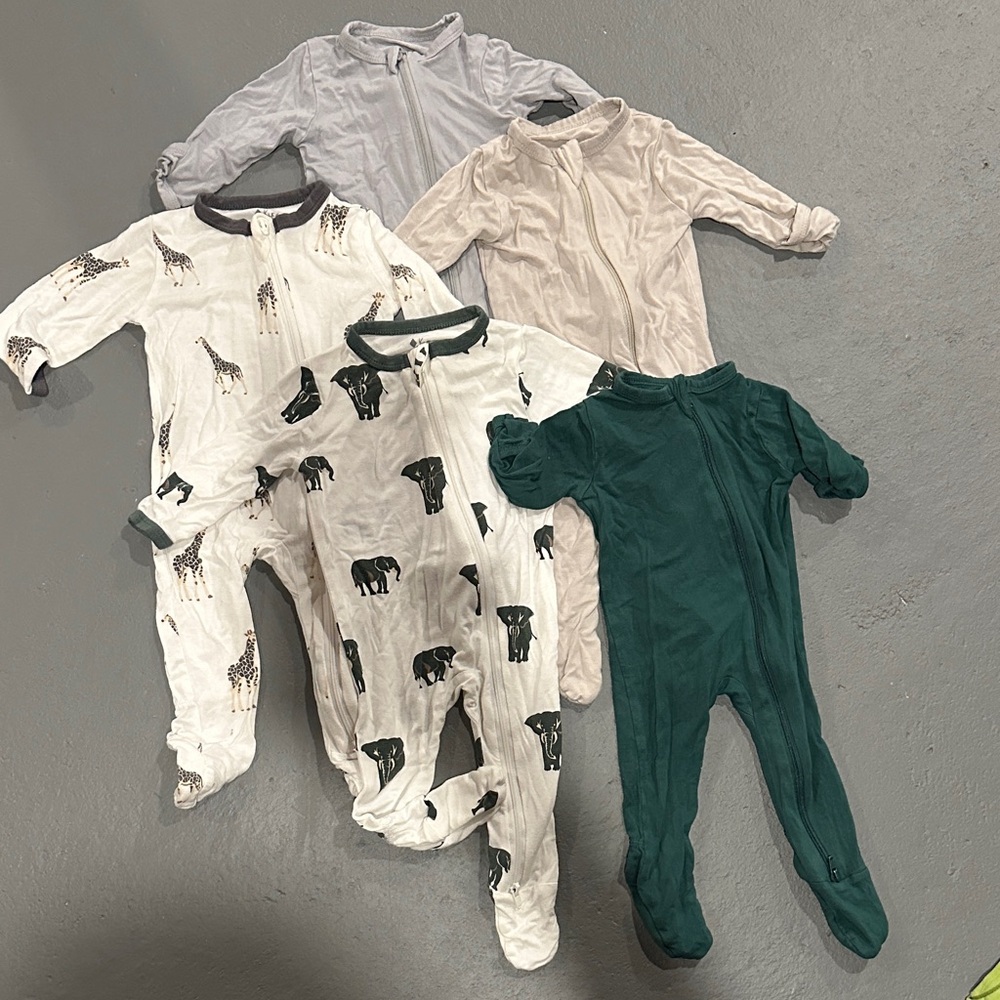 Kyte BABY Kids Footies Set - White, Black, Teal, Gray